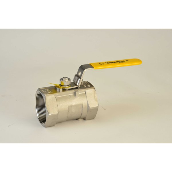 Chicago Valves And Controls 3/8", FNPT Unibody Stainless Steel Ball Valve 1266R004